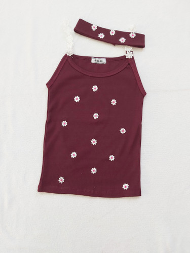 تاپ و هدبند ست طرح شکوفه